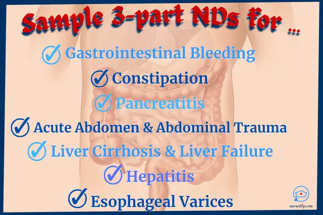 sample-3-part-nursing-diagnosis-gastrointestinal-bleeding-constipation-pancreatitis-acute-abdomen-abdominal-trauma-liver-cirrhosis-liver-failure-hepatitis-esophageal-varices