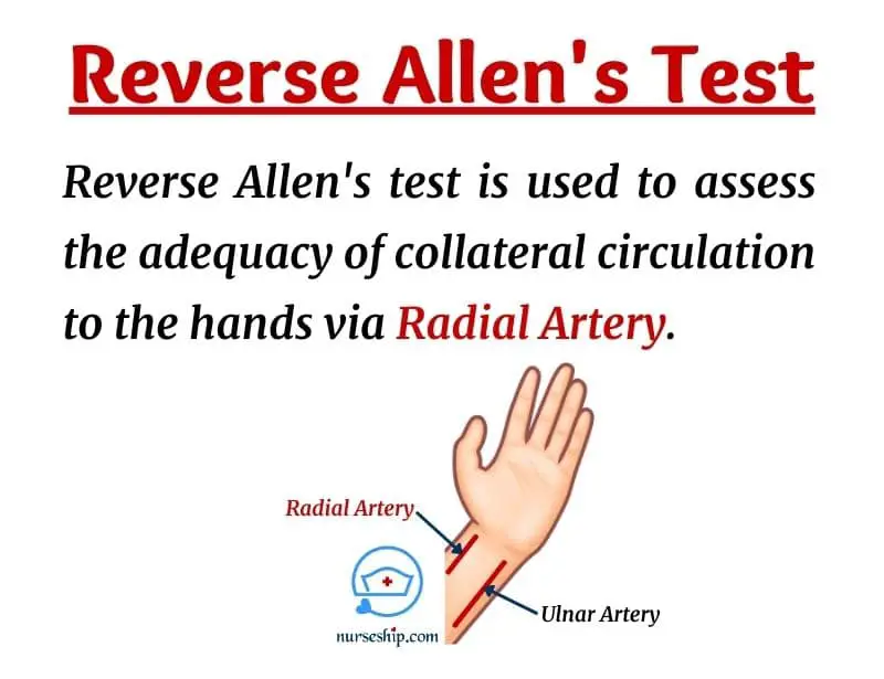 reverse allen test-how to perform reverse allen test-positve allen test