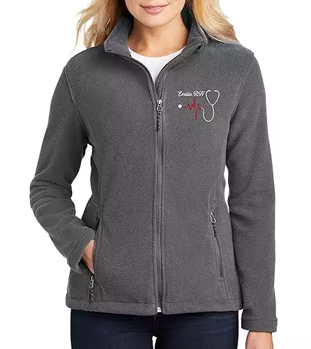 Custom Embroidered Fleece Jacket for Nurses